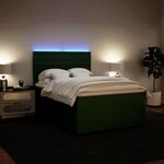 vidaXL Sommier à lattes de lit et matelas Vert foncé 140x190cm Velours