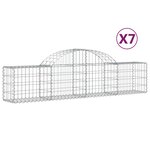 vidaXL Paniers à gabions arqués 7 Pièces 200x30x40/60 cm Fer galvanisé