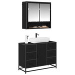 vidaXL Ensemble de mobilier de salle de bain 2 Pièces Chêne noir
