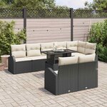 vidaXL Ensemble de canapé de jardin 9 Pièces Noir Poly rotin