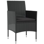 vidaXL Salon de jardin 8 Pièces avec coussins résine tressée noir