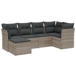 vidaXL Salon de jardin 6 Pièces avec coussins gris clair résine tressée