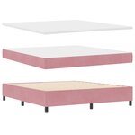 Lit box spring vidaXL avec matelas Rose Super King en velours