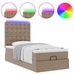 VidaXL Cadre de lit ottoman et matelas cappuccino 100x200cm similicuir
