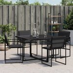 vidaXL Chaises de jardin et coussins lot de 4 noir acier et textilène