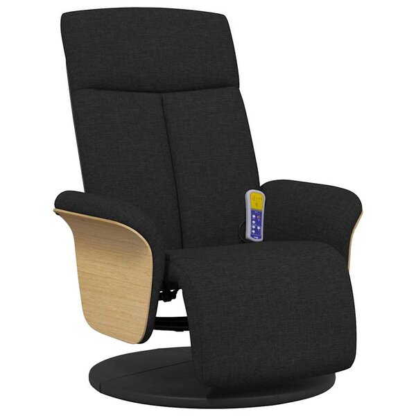 vidaXL Fauteuil de massage inclinable Noir 79 x 87 x 104.5 cm tissu