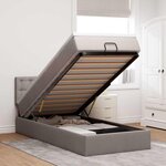 vidaXL Cadre de lit ottoman avec matelas taupe 90x190 cm tissu
