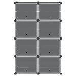 vidaXL Cubes de rangement 8 Pièces avec portes noir PP