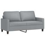 vidaXL Ensemble de canapés 2 Pièces avec coussins Gris clair Tissu