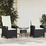 vidaXL Chaise de jardin 2 Pièces Noir et Crème 56 x 60 x 112 cm