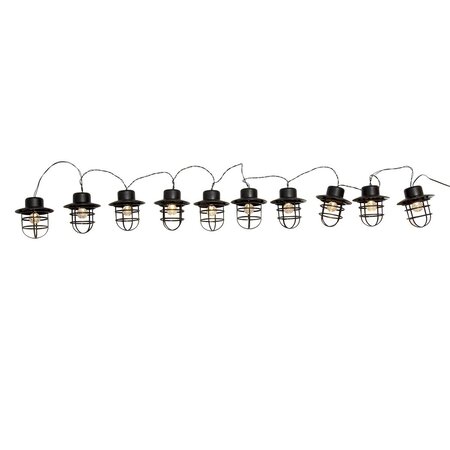 Guirlande style industriel 10 ampoules detroit noir acier 4m