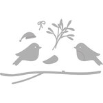 Gabarit de découpage Oiseaux d'hiver  0 2 - 10 3 x 0 2 - 3 6 cm  8 pces