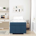 vidaXL Cadre de lit avec matelas Bleu 90 x 200 cm tissu