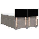 vidaXL Sommier à lattes de lit avec matelas Taupe 140x200 cm Tissu