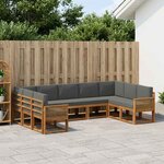 vidaXL Ensemble de canapés d'extérieur 9 Pièces Naturel et Anthracite