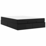 vidaXL Cadre de lit avec matelas Noir 140 x 190 cm Faux cuir