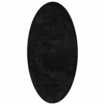 vidaXL Tapis HUARTE Noir 100 x 200 cm 100  Polyester