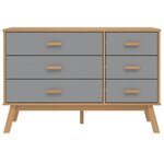 vidaXL Armoire à tiroirs OLDEN gris et marron bois de pin solide