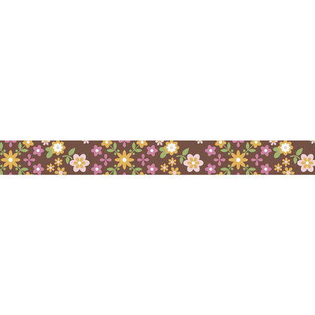 Fabric tape 1 5 cm (ruban adhesif textile) daisy  praliné