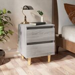 vidaXL Tables de chevet pieds en bois 2 Pièces Sonoma gris 40x35x50 cm