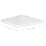 vidaXL Toile de toit de belvédère 2 niveaux 310 g/m² 3x3 m Blanc