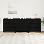 Buffets 3 pièces en bois d'ingénierie chêne noir de vidaXL
