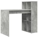 vidaXL Bureau d'écriture Gris béton Bois d'ingénierie finition béton Moyen
