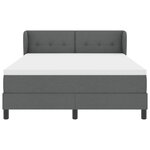 Lit à ressort vidaXL avec matelas gris foncé 140x190 cm en tissu