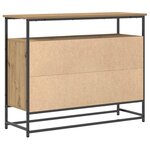 vidaXL Buffet Artisan Chêne 100x35x80 cm Bois composite et Acier