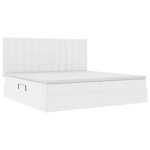 vidaXL Lit avec rangement et LED avec matelas Blanc pur 200 x 200 cm