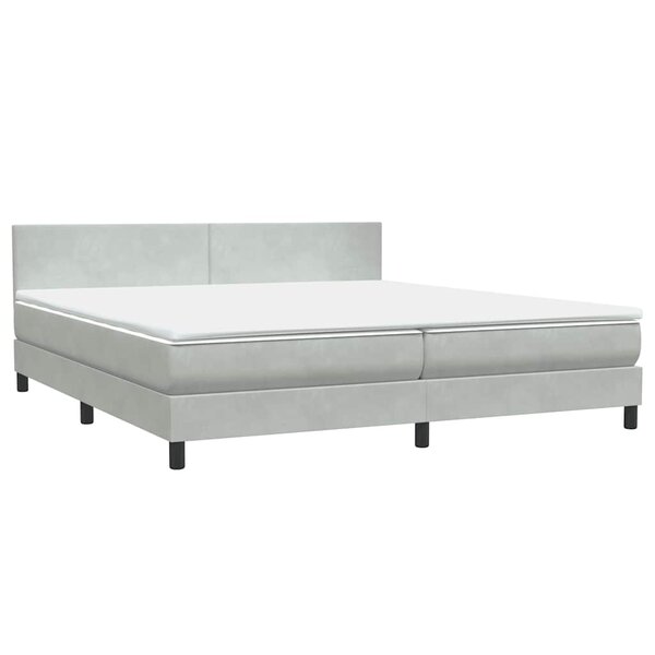 vidaXL Sommier à lattes de lit et matelas gris clair 180x220cm velours