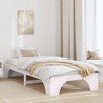 vidaXL Cadre de Lit Blanc 75x190 cm en Bois de Pin