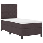 vidaXL Lit à ressorts avec matelas Marron foncé 90 x 200 cm tissu