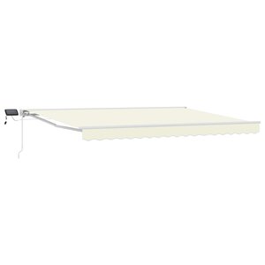 vidaXL Cadre de store manuel avec LEDs Crème et Blanc 4 × 3 5 m