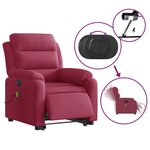 vidaXL Fauteuil inclinable de massage électrique rouge bordeaux