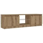 vidaXL Meuble TV avec lumières LED chêne artisanal bois d'ingénierie
