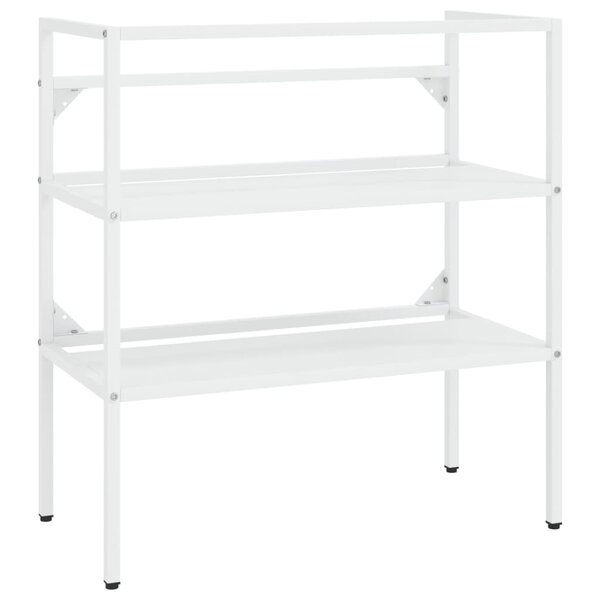 vidaXL Cadre de lavabo de salle de bain Blanc 79x38x83 cm Fer