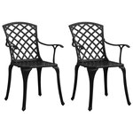 vidaXL Chaises de jardin lot de 2 Aluminium coulé Noir