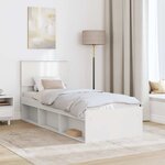 vidaXL Cadre de lit avec tête de lit Blanc 75 x 190 cm Pin massif