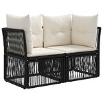 vidaXL Ensemble de canapé de jardin 12 pc Noir polyrotin