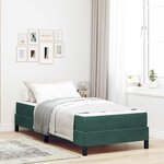 vidaXL Lit boxspring avec matelas Vert foncé 100 x 210 cm Velours