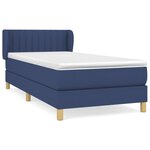 vidaXL Sommier à lattes de lit avec matelas Bleu 100x200 cm Tissu