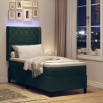 vidaXL Lit à Ressorts avec Matelas LED Vert foncé 80 x 200 cm Velours