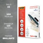 Pack 100 Pochettes à plastifier  A5  brillante  250 microns (2x125) FELLOWES