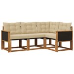 vidaXL Ensemble de canapés d'extérieur 4 Pièces Naturel et Beige