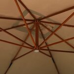 vidaXL Parasol de jardin en porte-à-faux avec mât en bois taupe