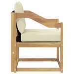 vidaXL Canapé d’extérieur Bois d'Acacia Massif Blanc et crème