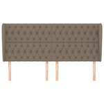 vidaXL Tête de lit avec oreilles Taupe 203x23x118/128 cm Tissu