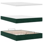 vidaXL Cadre de lit ottoman avec matelas vert foncé 140x200 cm velours