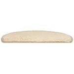 vidaXL Tapis d'escalier 30 pièces 65 x 21 x 4 cm Crème Demi-rond Grand
